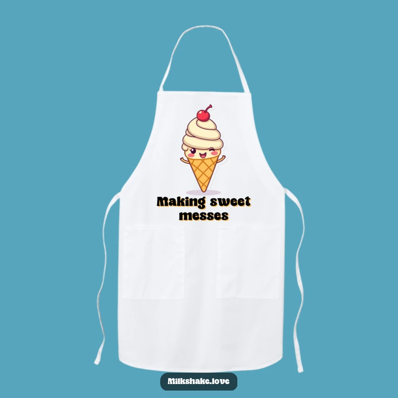 Funny Ice Cream Cone Kitchen Apron: Cheerful Treat Wear, Hilarious Gift