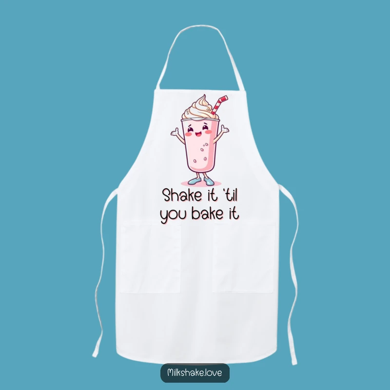 Funny Kawaii Milkshake Apron - Dancing Chef's Joyful Accessory