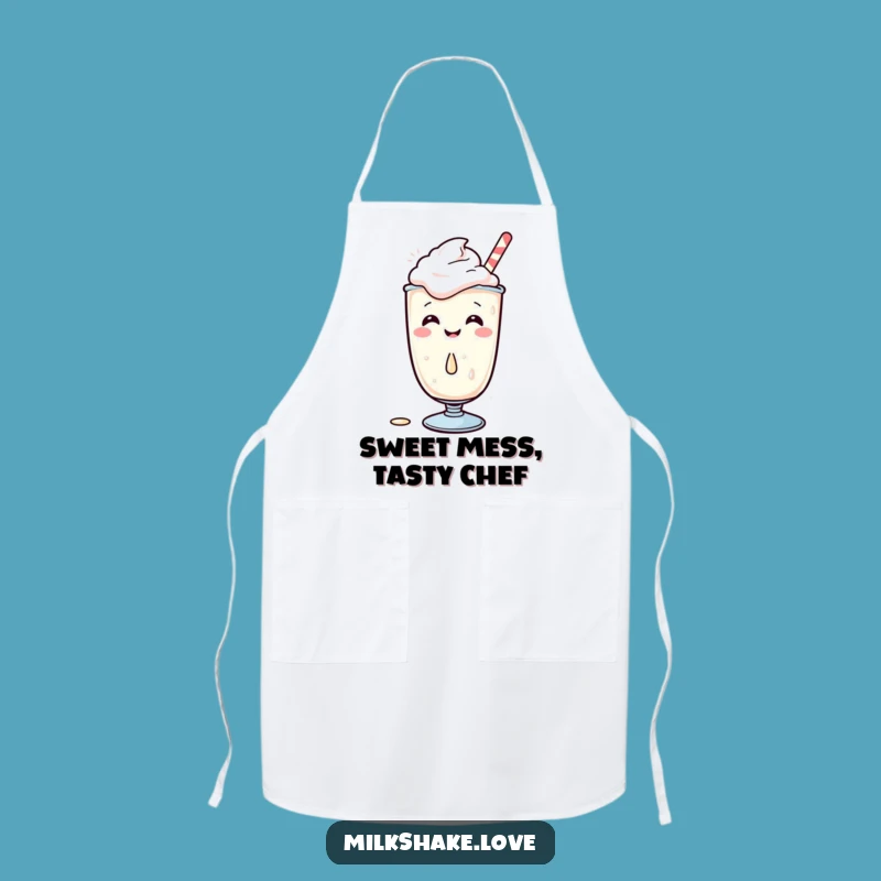 Funny Kawaii Milkshake Apron: Giggles in the Kitchen, Cute Spill Chef Gift