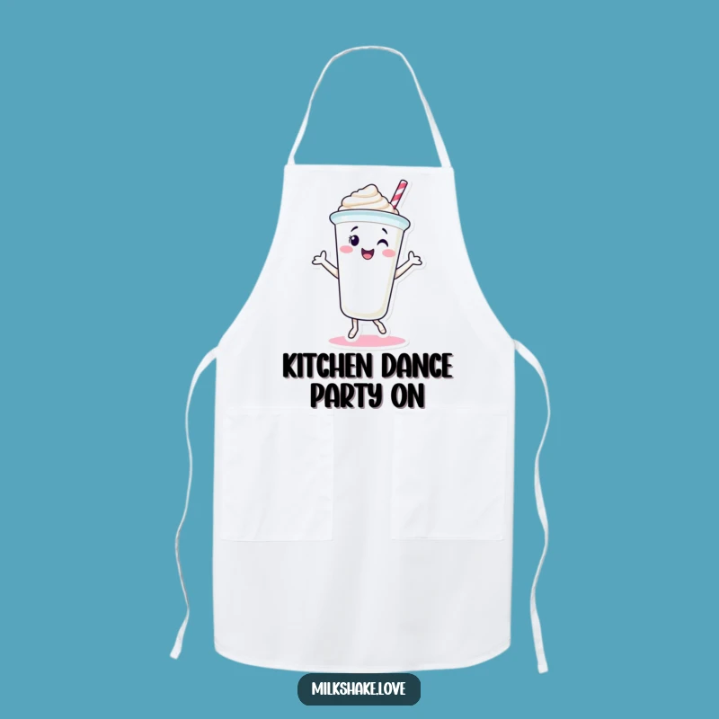 Funny Milkshake Cup Apron: Dance Through Your Kitchen Fun!