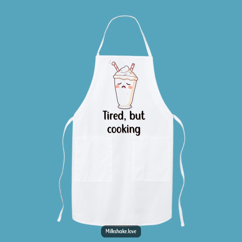 Funny Sleepy Milkshake Apron - Kitchen Yawn, Perfect Funny Gift For Slow Cookers