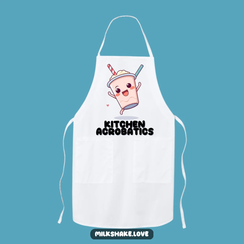 Funny Milkshake Somersault Apron: Cook with Acrobat Fun Gift