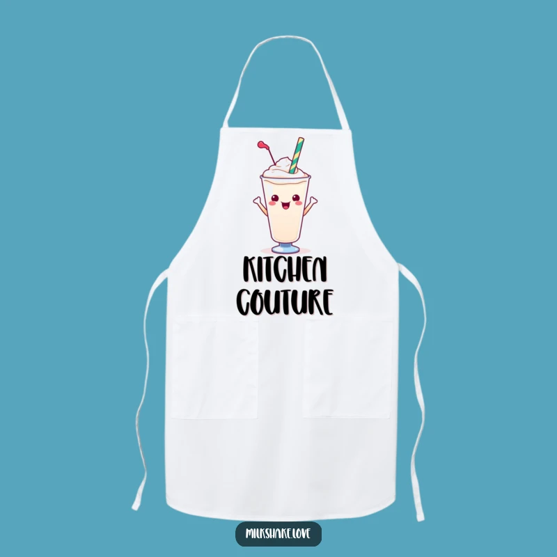 Funny Kawaii Milkshake Pose Apron - Cook Up Fun in Style