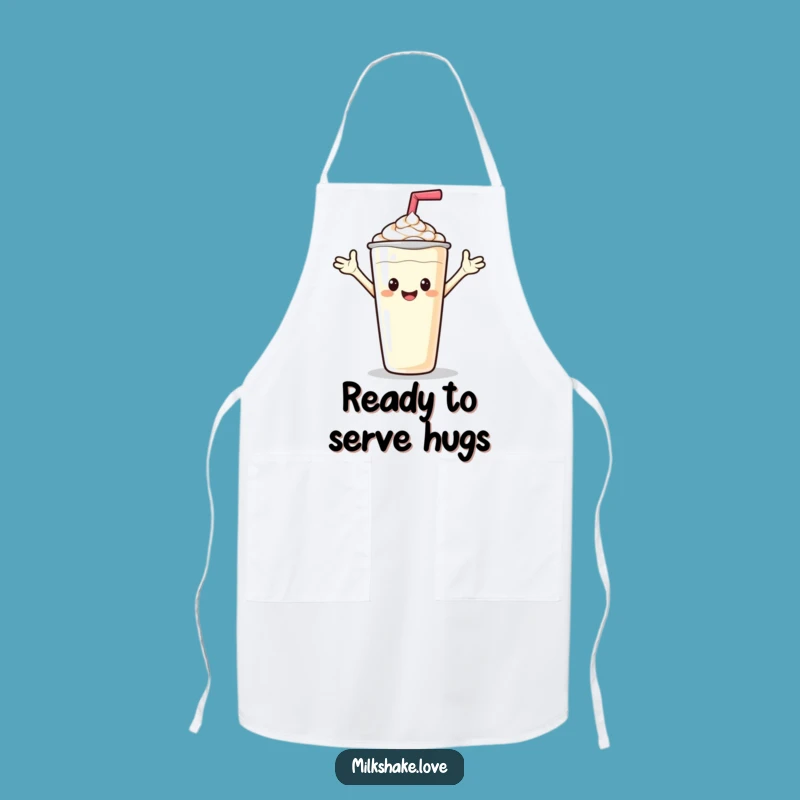 Funny Friendly Milkshake Apron - Waving Hello Kitchen Cheer