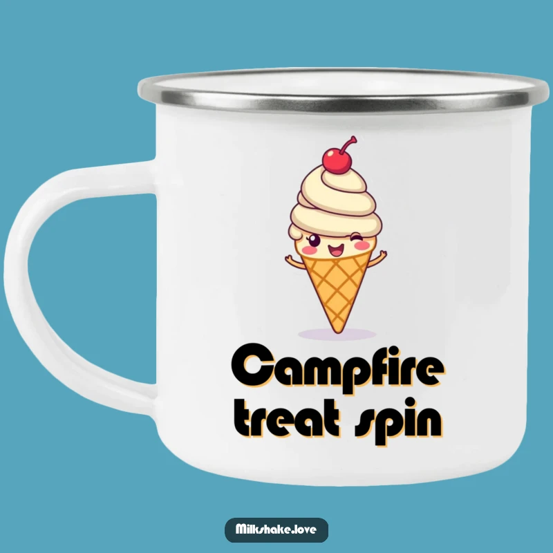Funny Ice Cream Cone Camping Mug: Cheerful Treat Outdoor Gear, Hilarious Gift