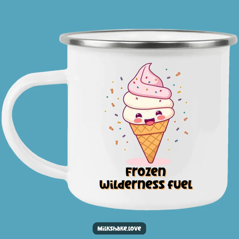 Funny Ice Cream Cone Camping Mug: Happy Adventures with Spinning Sprinkles