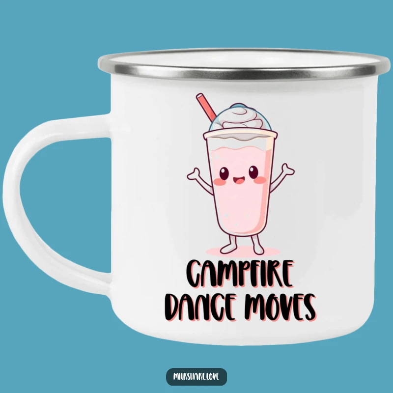 Funny Kawaii Milkshake Camping Mug: Dance Breaks on Outdoor Adventures