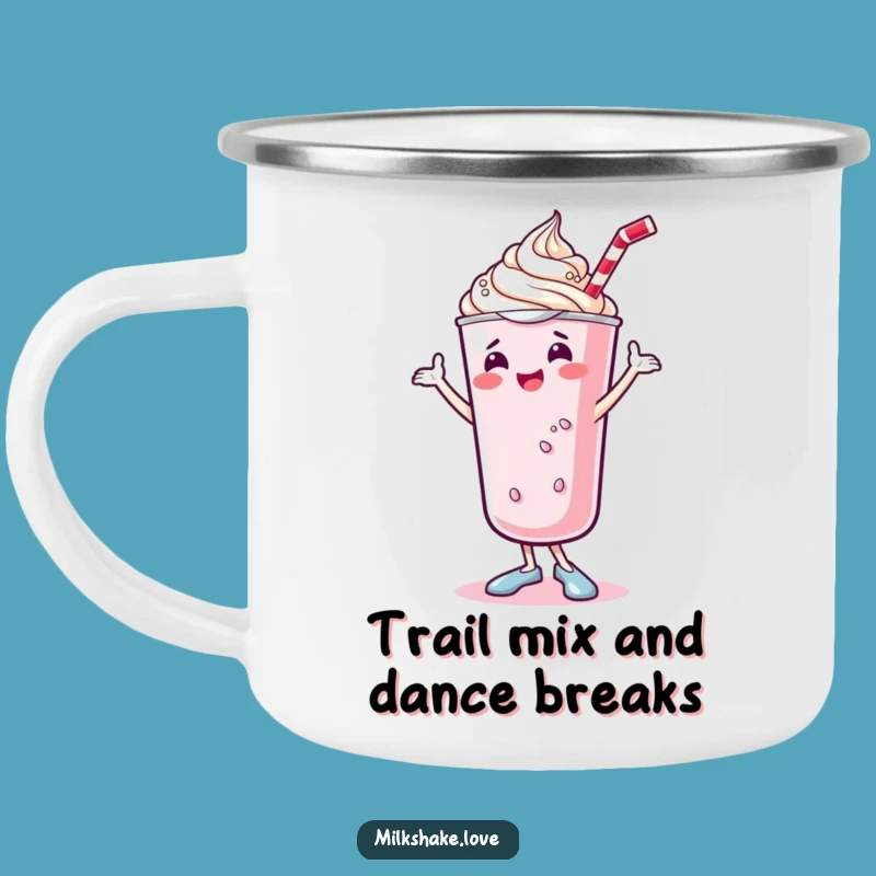 Funny Kawaii Milkshake Camping Mug - Dancing Treat Adventure