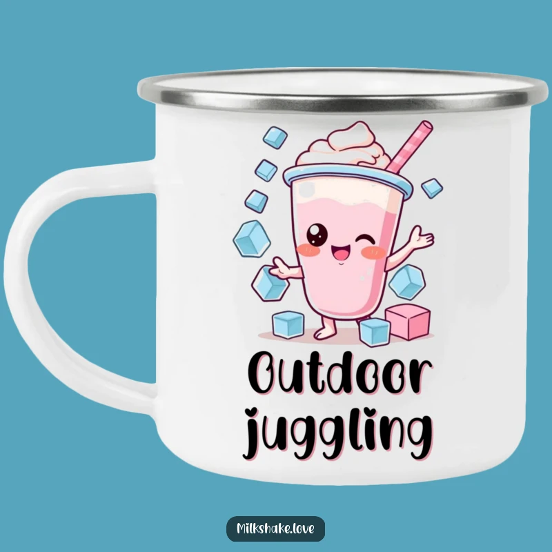 Funny Kawaii Milkshake Juggling Camping Mug - Cool Sips for Outdoor Fun