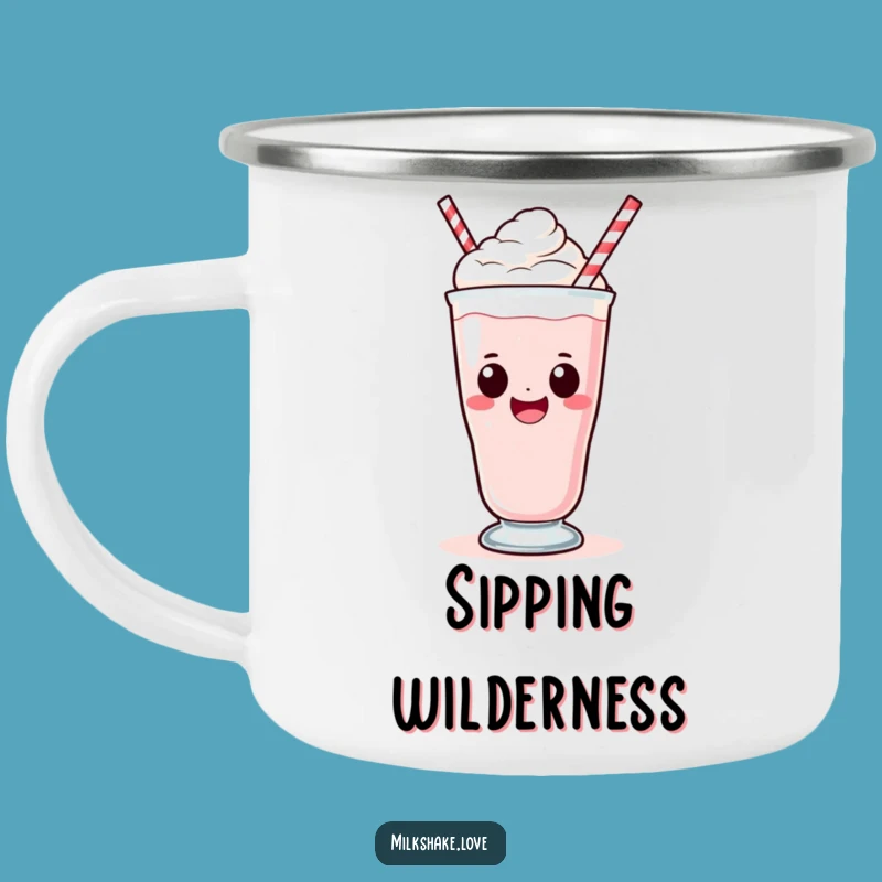 Funny Kawaii Milkshake Sip Camping Mug - Enjoy Sips in the Great Outdoors
