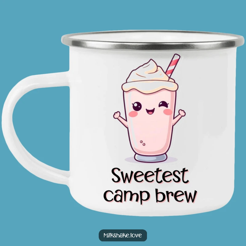 Funny Kawaii Milkshake Camping Mug - Smiling Character Cup, Perfect Gift