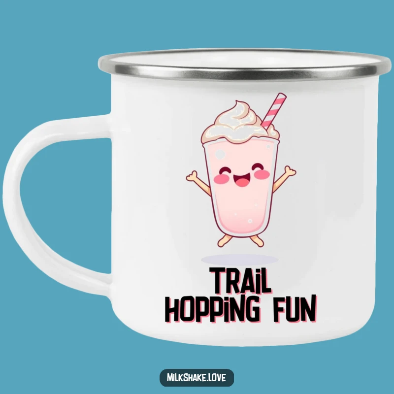 Funny Kawaii Milkshake Bounce Camping Mug - Happy Sips for Adventures