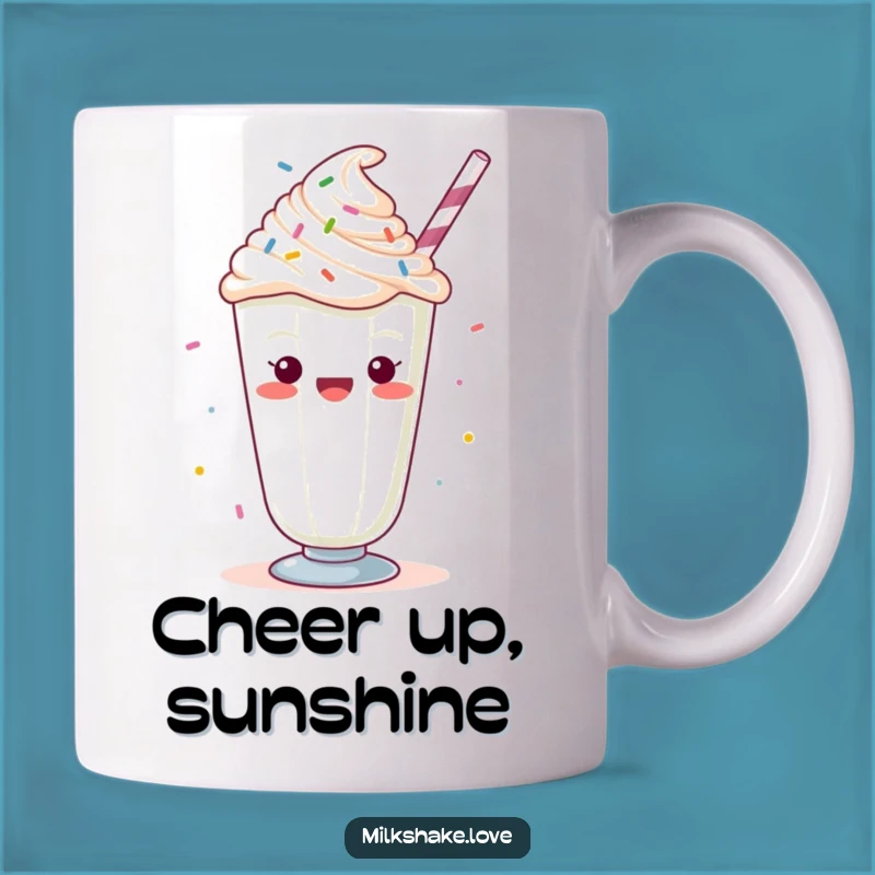 Funny Kawaii Milkshake Mug: Cheering Sprinkles, Sweet Celebration Drinkware Gift