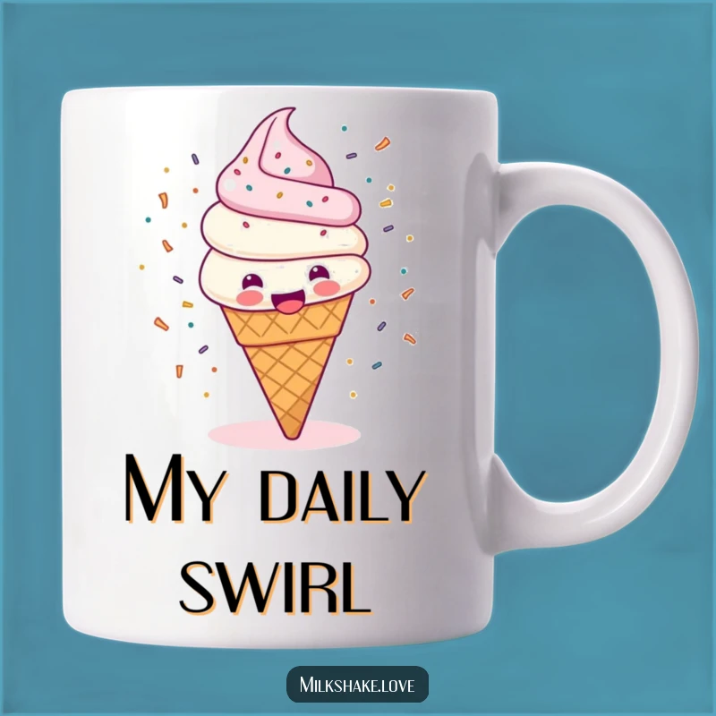Funny Ice Cream Cone Mug: Happy Spinning Treat for Dessert Lovers