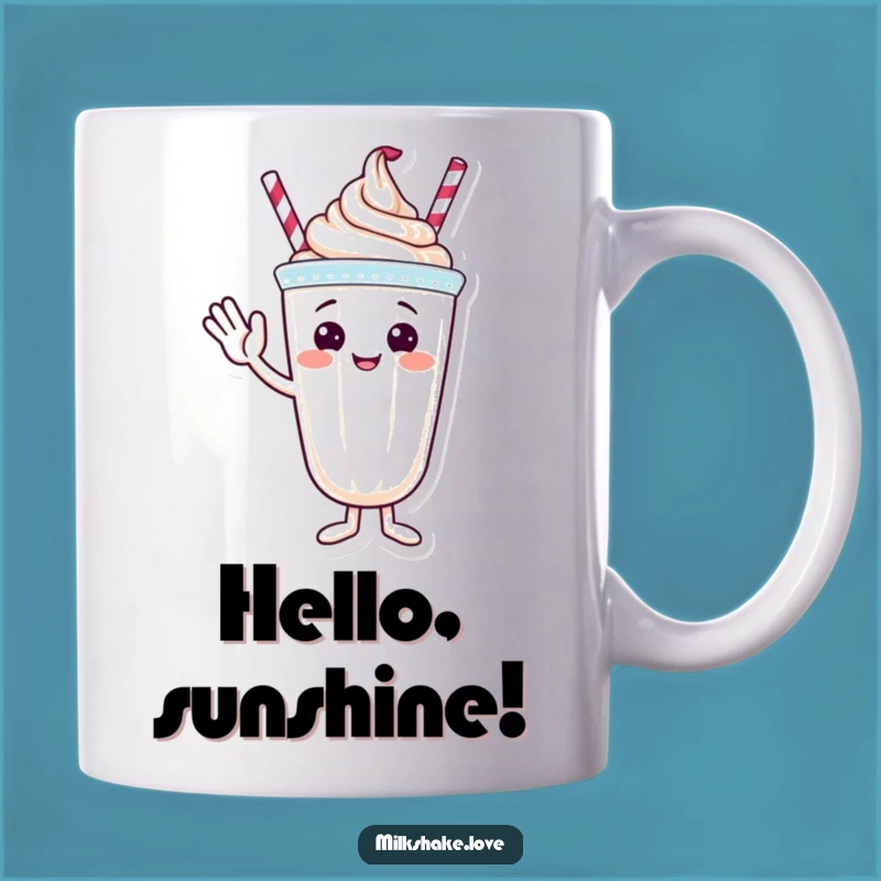 Funny Waving Milkshake Mug - Friendly Greeting Character, Perfect Funny Gift