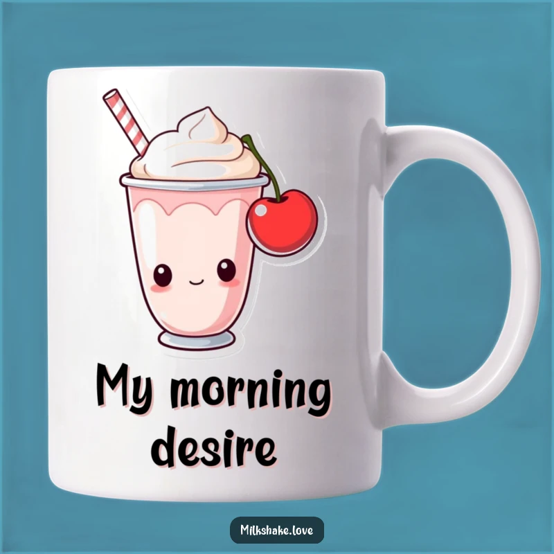 Funny Milkshake Cup Mug: Curious Cherry Admirer, Perfect Humorous Gift