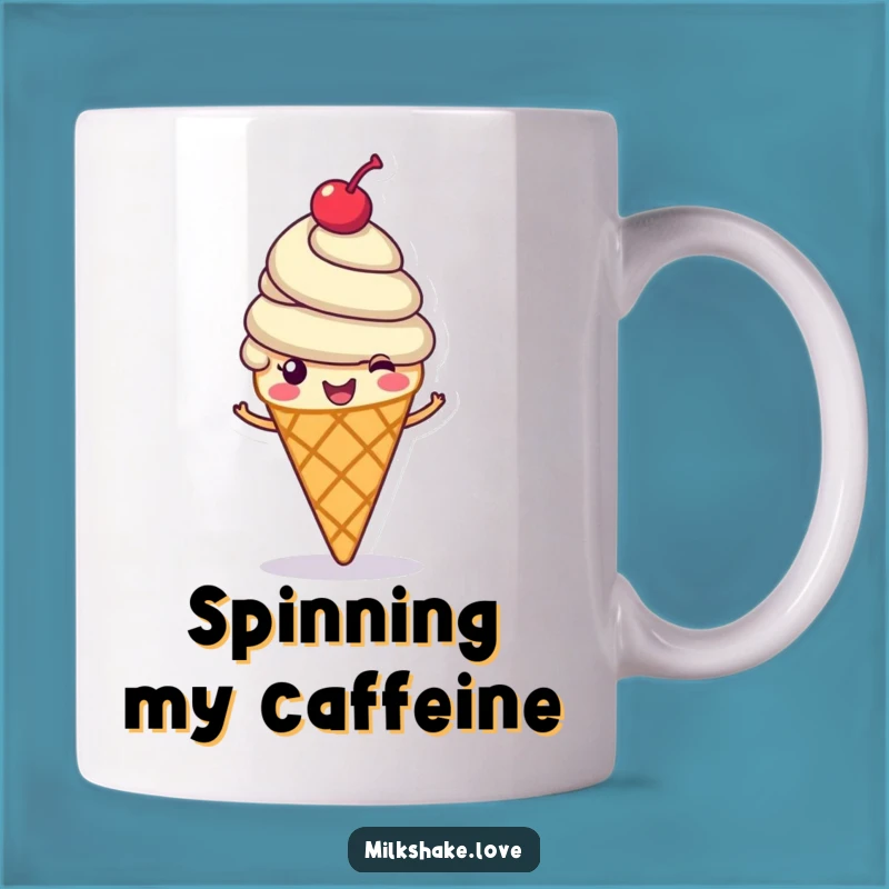 Funny Ice Cream Cone Mug: Cheerful Swirly Treat, Hilarious Dessert Gift
