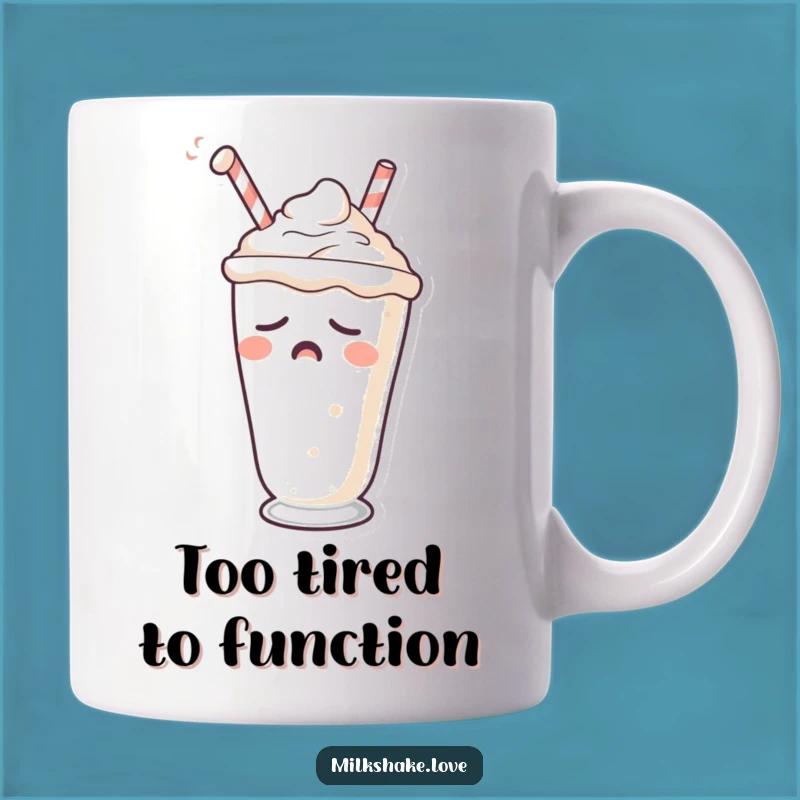 Funny Sleepy Milkshake Mug - Yawning Character, Perfect Funny Gift for Tired Souls