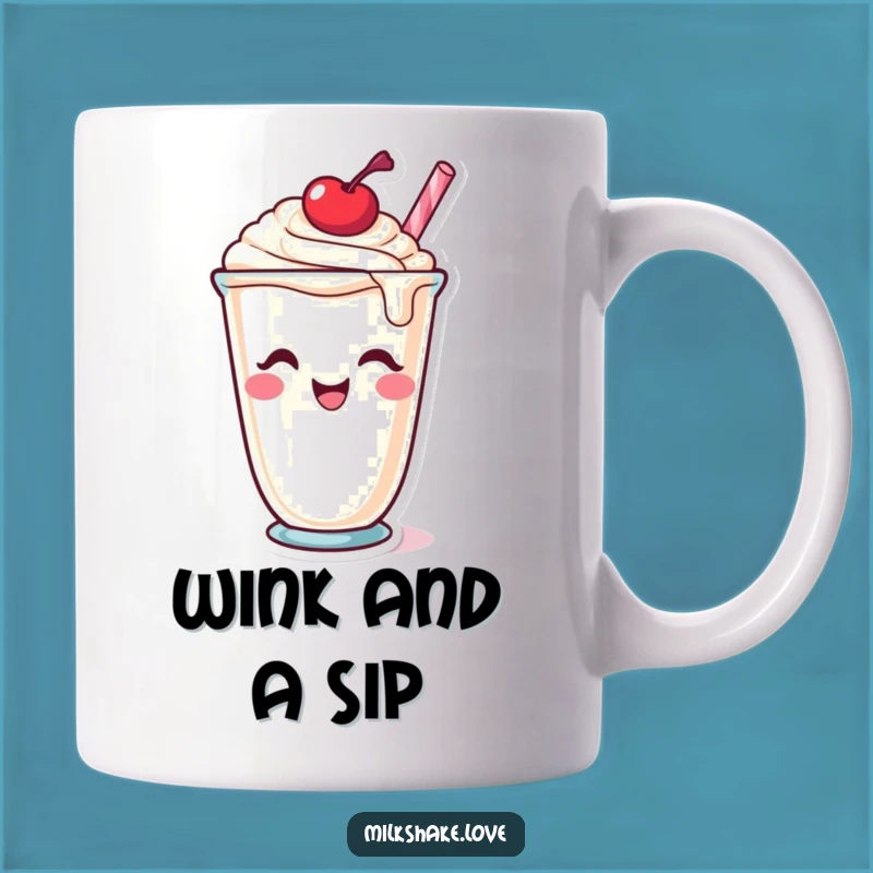 Funny Winking Milkshake Mug: A Cheeky Gift with a Cherry on Top