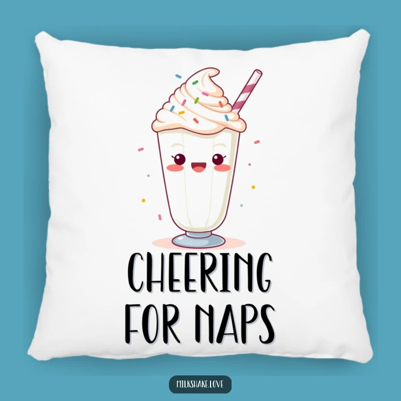 Cozy Funny Kawaii Milkshake Pillow: Cheering Sprinkles Accent Pillow, Sweet Decor Gift