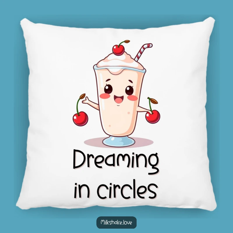 Funny Juggling Milkshake Pillow: Cherry Comfort - Playful Decor - Perfect Funny Gift!