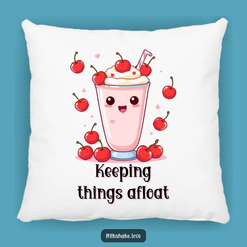 Funny Kawaii Milkshake Pillow: Juggling Cherries Comfort, Perfect Fun Gift