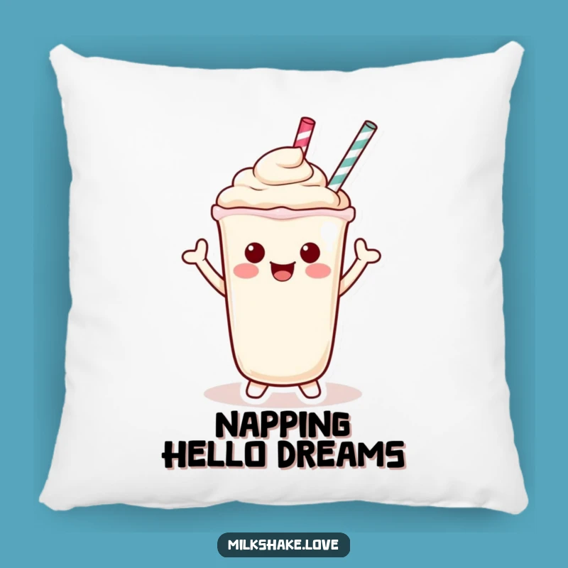 Funny Kawaii Milkshake Pillow: Snuggle Up with Cheerful Wave Comfort