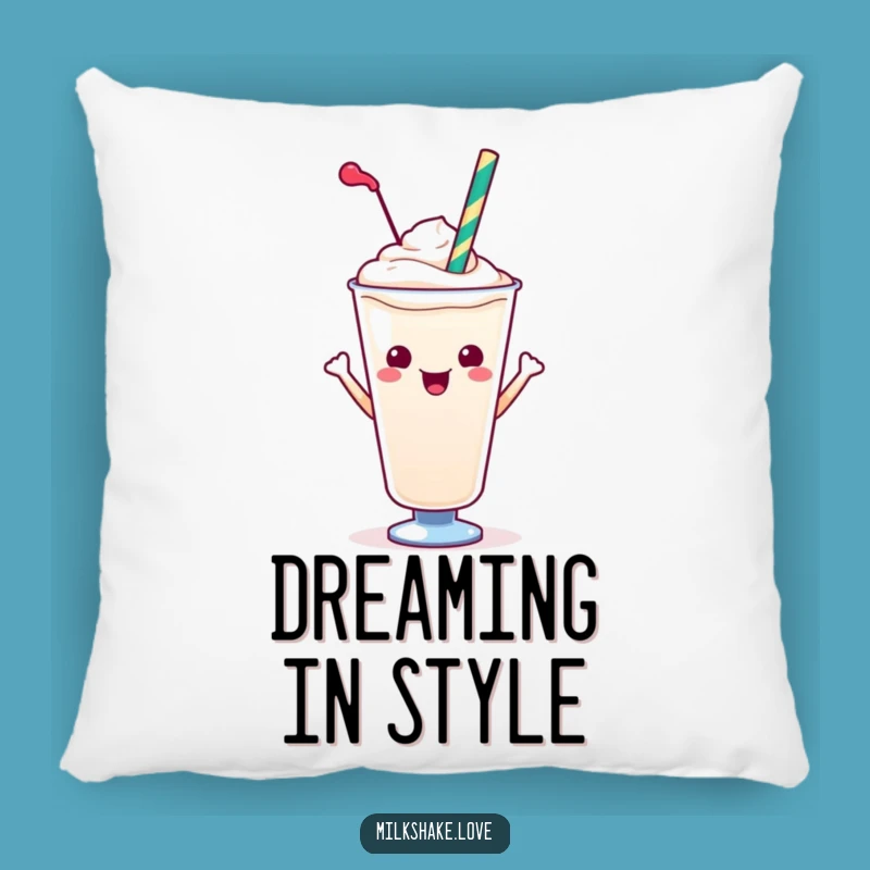 Funny Kawaii Milkshake Pose Pillow - Comfy Cushion with a Fun Vibe