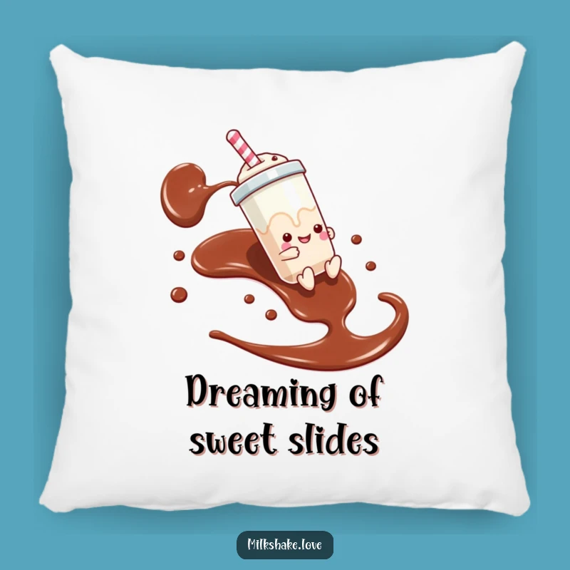 Funny Milkshake Slide Pillow - Chocolate Syrup Comfort