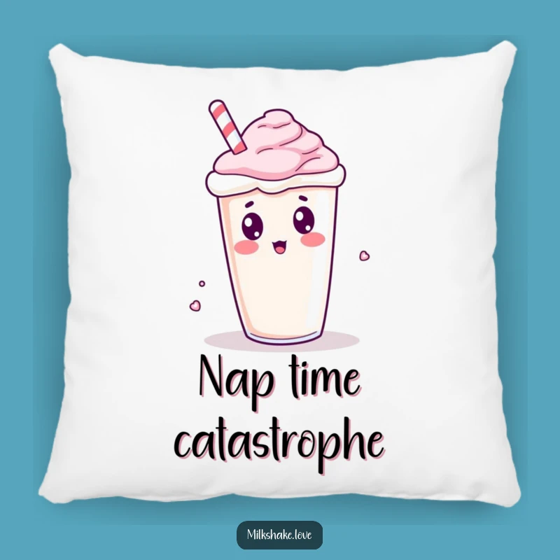 Funny Kawaii Milkshake Spill Pillow - Comfy and Comical Home Decor