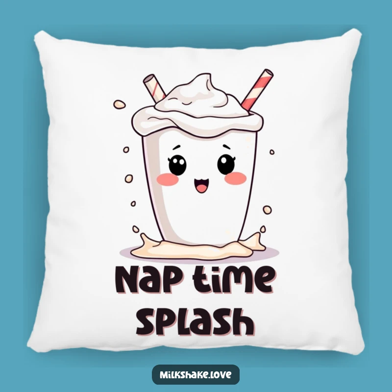 Funny Milkshake Splash Pillow - Cozy Sweetness!