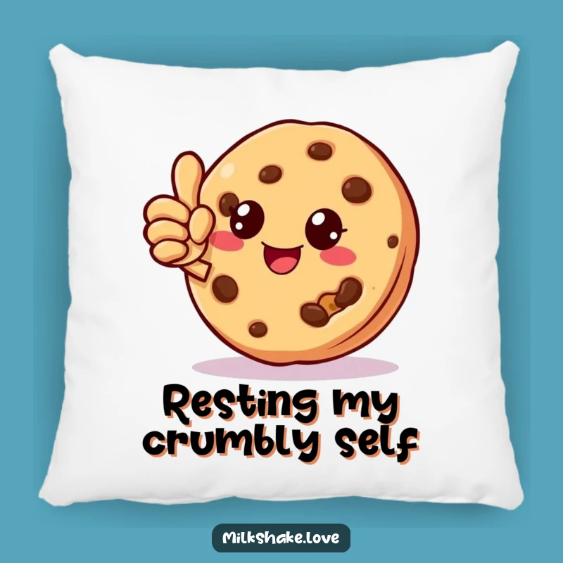 Cozy Funny Cookie Crumb Pillow, Soft & Cheerful Decor Accent