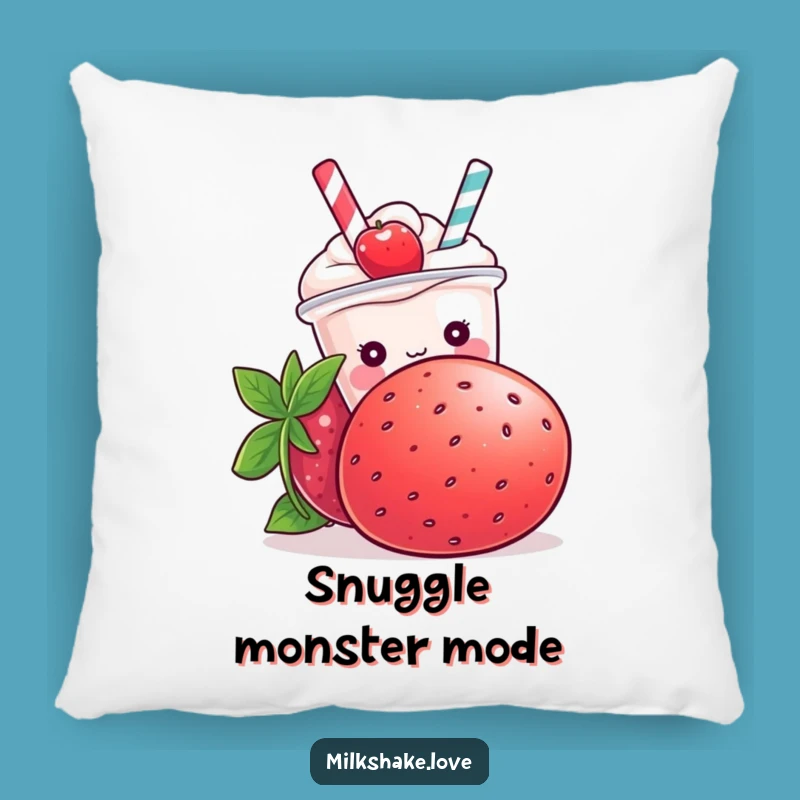 Funny Kawaii Milkshake Strawberry Pillow - Cozy & Cute Comfort
