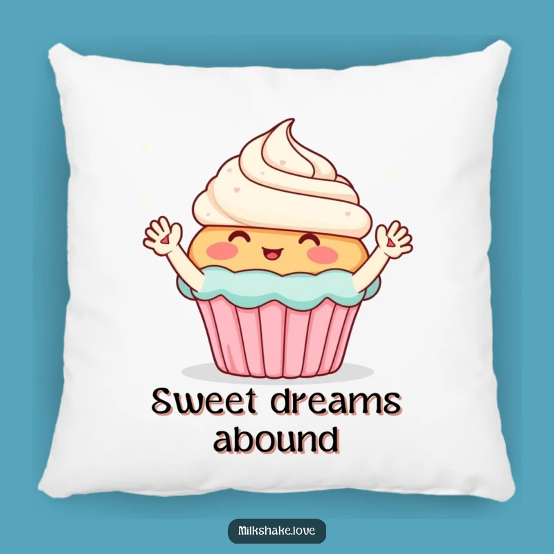 Funny Cupcake Pillow: Cozy Blushing Waves for Sweet Dreams