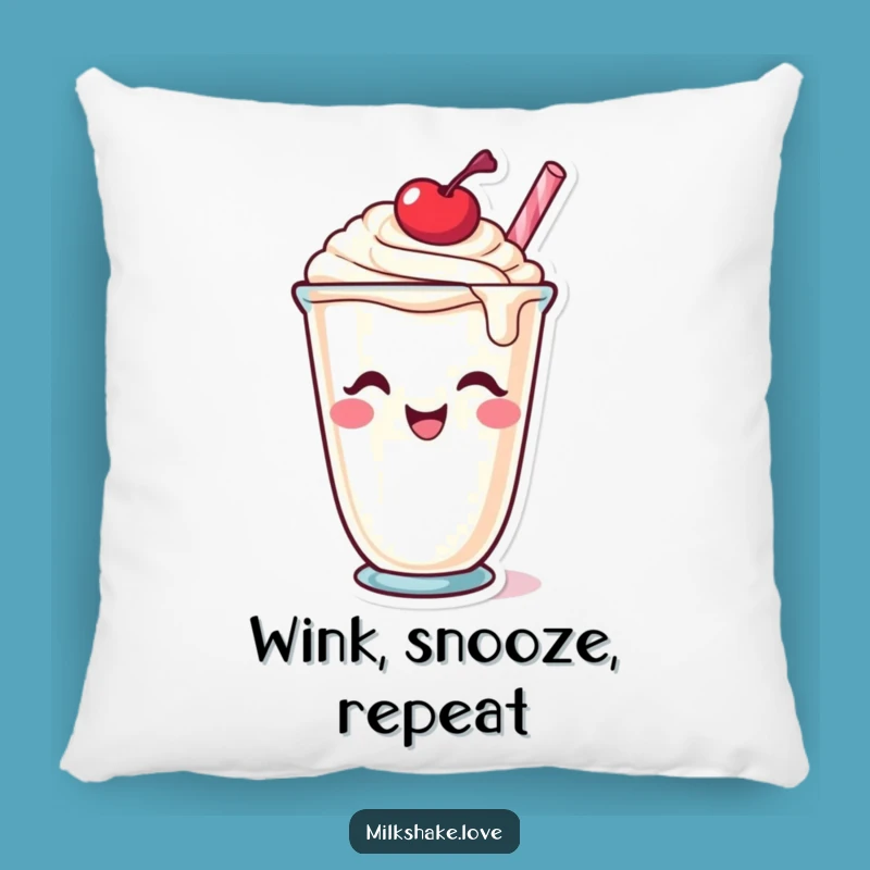Funny Winking Milkshake Pillow: Snuggle Up with a Wink and Comfort