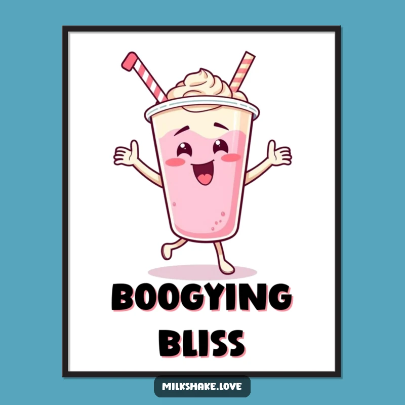 Funny Dancing Milkshake Cup Digital Art - Instant Energetic Decor