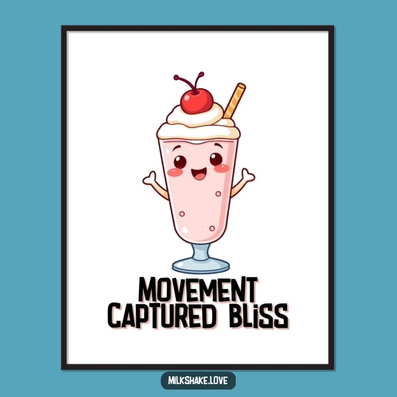 Funny Dancing Milkshake Digital Art: Instant Joyful Jigging Vibes for Your Walls