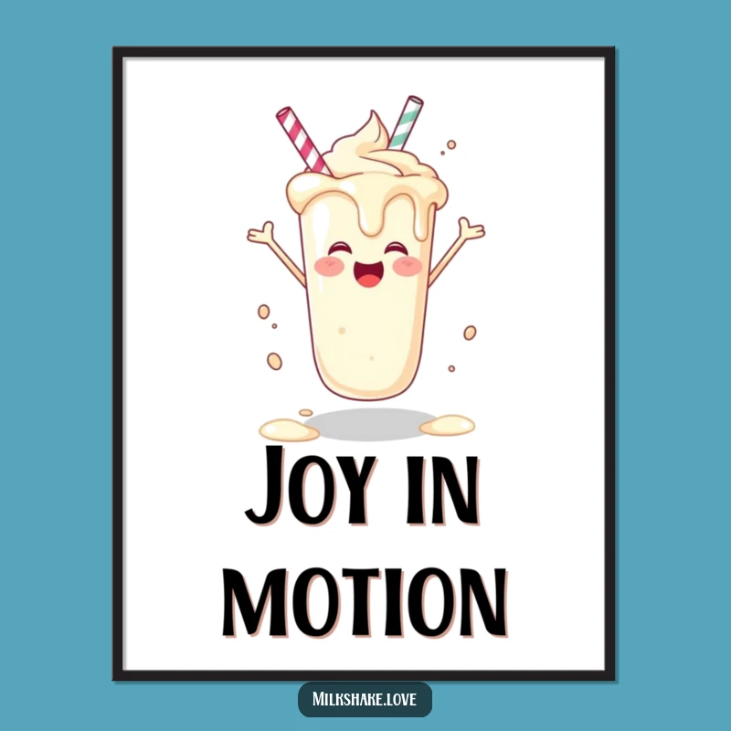 Funny Joyful Milkshake Digital Art - Instant Downloadable Happy Vibes