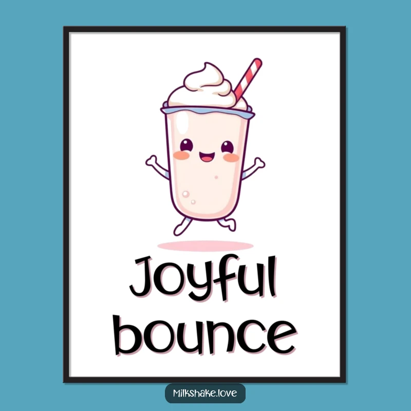 Funny Kawaii Milkshake Bounce Digital Art - Instant Cheerful Gift