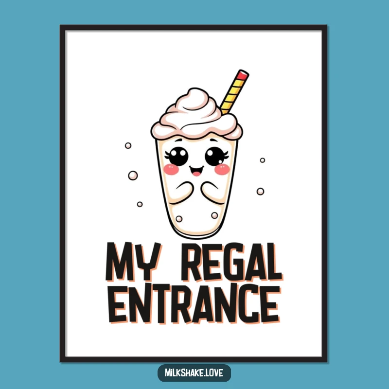 Funny Milkshake Bow Digital Art: Printable Humor for Your Space