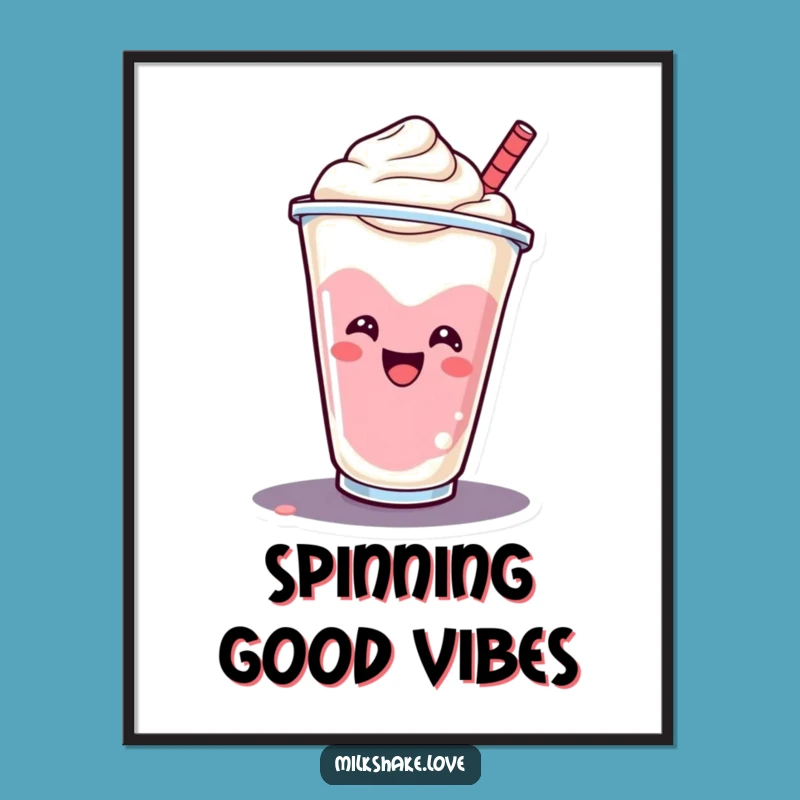 Funny Milkshake Digital Art: Spinning Design, Instant Cheerful Decor, Great Funny Gift!