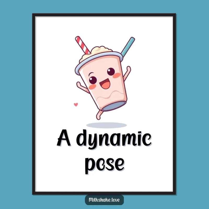 Funny Milkshake Somersault Digital Print: Instant Acrobat Art for Walls Gift