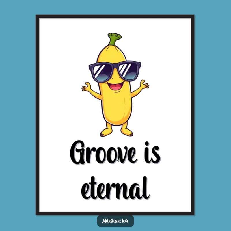 Funny Disco Banana Digital Art: Giggle-Inducing Wall Decor with Groovy Flair