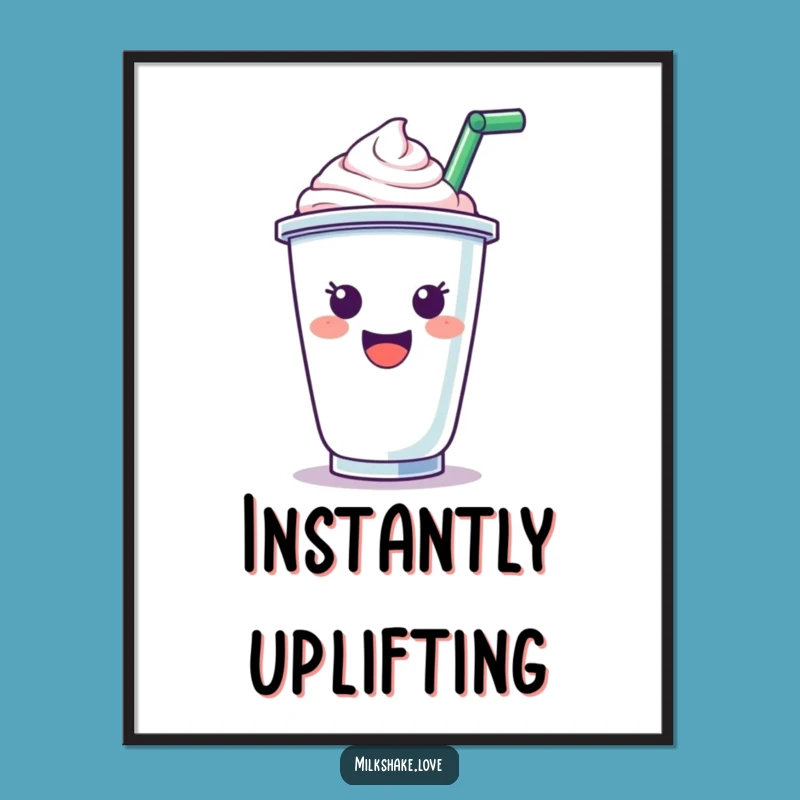 Funny Cheerful Milkshake Digital Print: Instant Joy for Your Walls