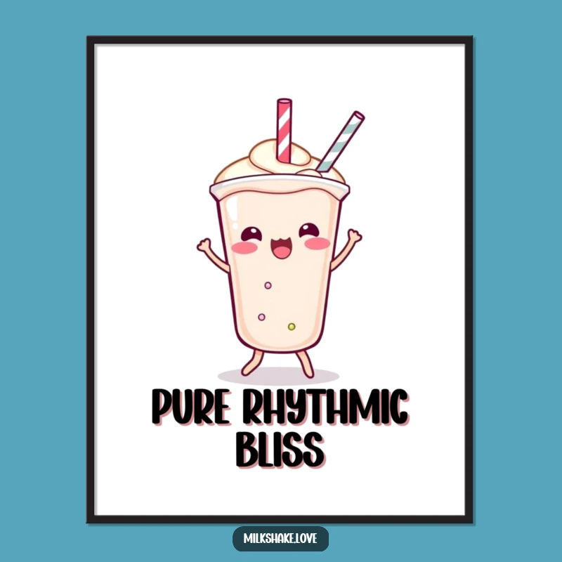 Funny Kawaii Milkshake Digital Art: Shimmy Dance Graphic, Perfect Dance Gift