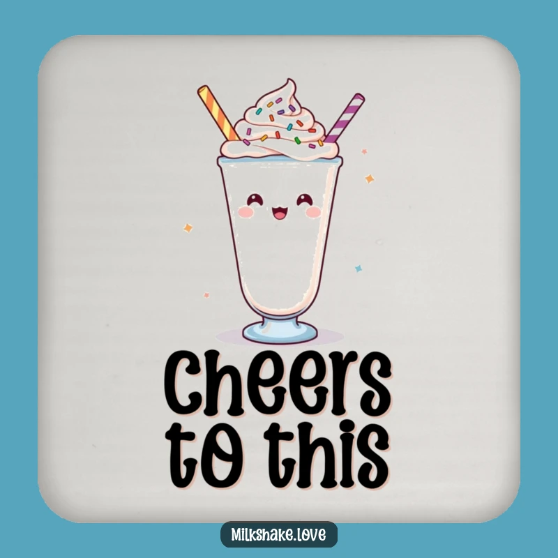 Funny Kawaii Cheering Milkshake Coaster: Protect Surfaces with Cheers