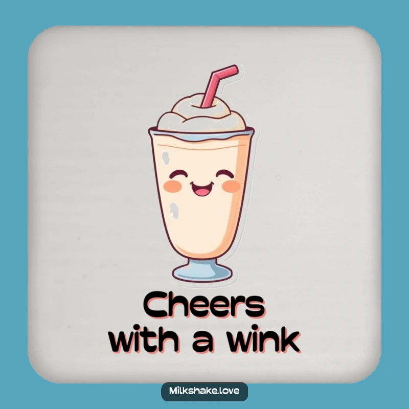 Funny Milkshake Wink Drink Coaster: Protect Surfaces with Playful Charm