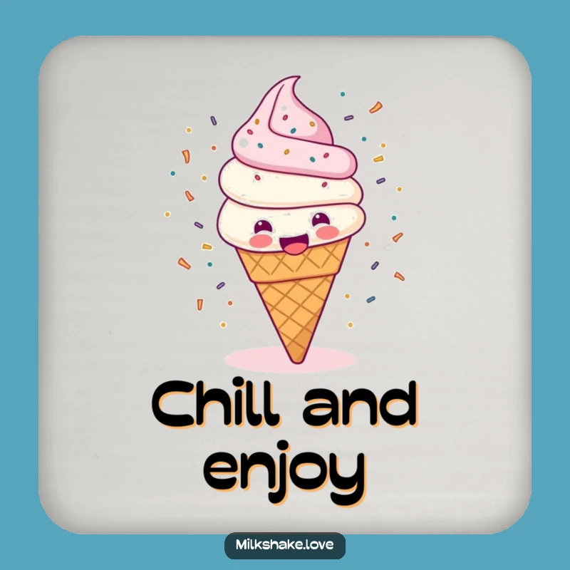 Funny Ice Cream Cone Coaster: Happy Protection with Sprinkle Fun