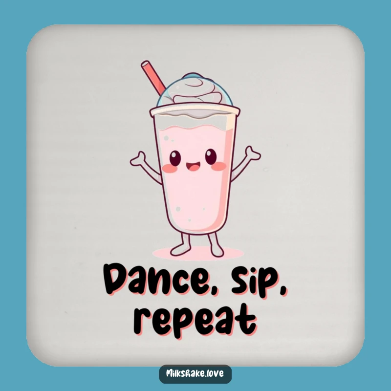 Funny Kawaii Milkshake Coaster: Protect Surfaces with Silly Dance Style