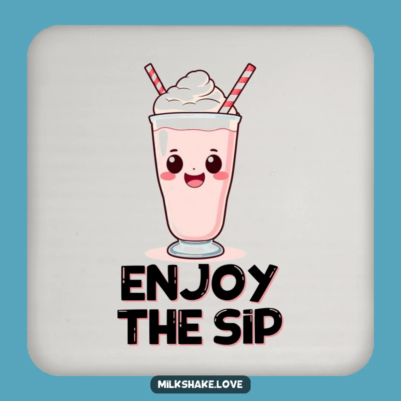 Funny Kawaii Milkshake Sip Coaster - Protect Surfaces with a Smile